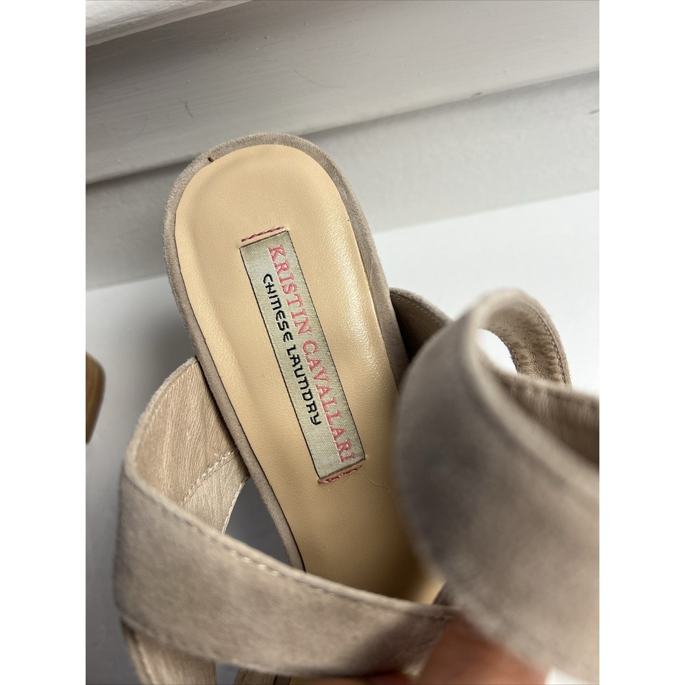 Kristen Cavallari By Chinese Laundry Laura Suede Chunky Heal Sandal Size 10 Y2K - Picture 3 of 8